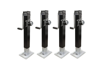 Heavy duty trailer jack 800kg side view showing black powder coat finish