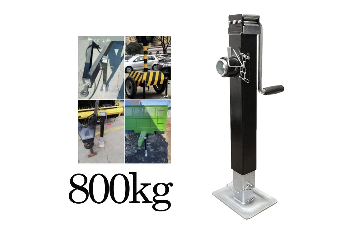 Close-up of steel alloy construction on trailer jack heavy duty 800KG