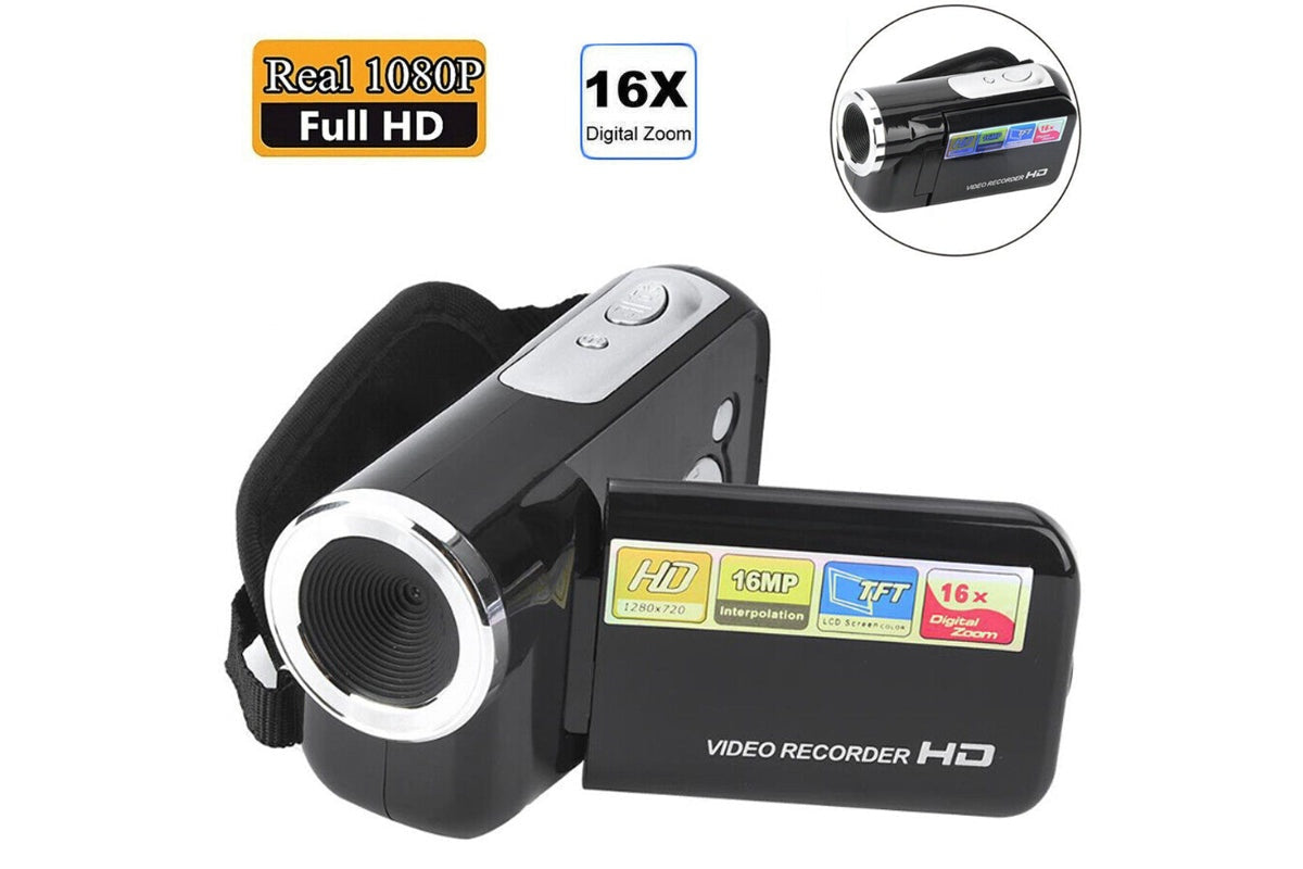 Side angle of digital camera 1080p with 2 inch TFT screen