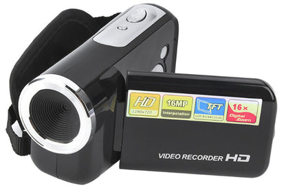 Digital camera 1080p highlighting durable plastic and metal build