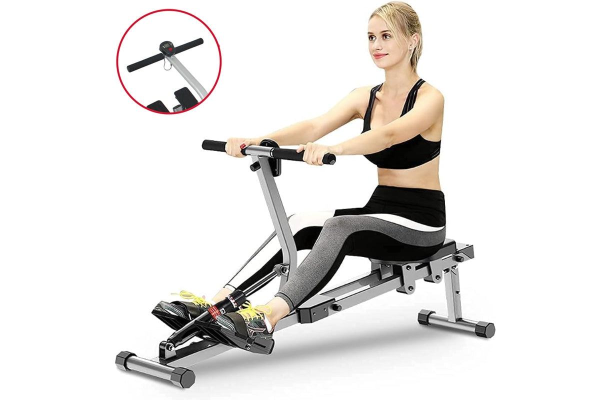 Close up of rowing machine adjustable resistance dial