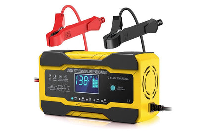 Side angle of car battery charger with ABS plastic case