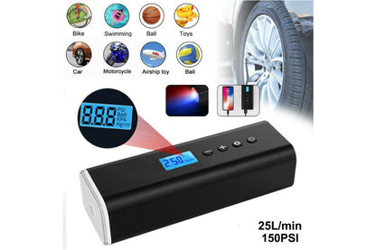 Side angle of car tyre inflator highlighting compact size