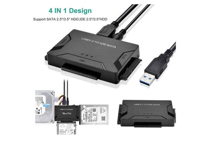 Close up of USB 30 connector on hard drive converter cable