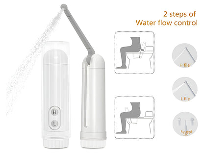 Close up of portable bidet spray ergonomic anti slip grip