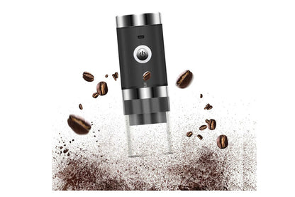Top view of electric coffee grinder showing adjustable knob