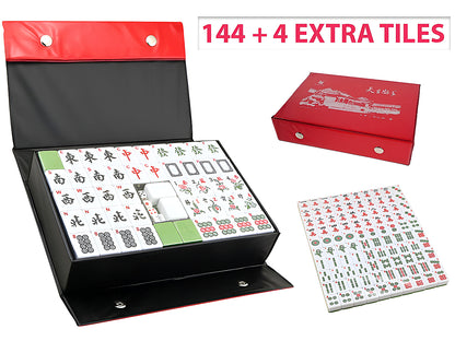 Mahjong Set With Numbers and Characters Green