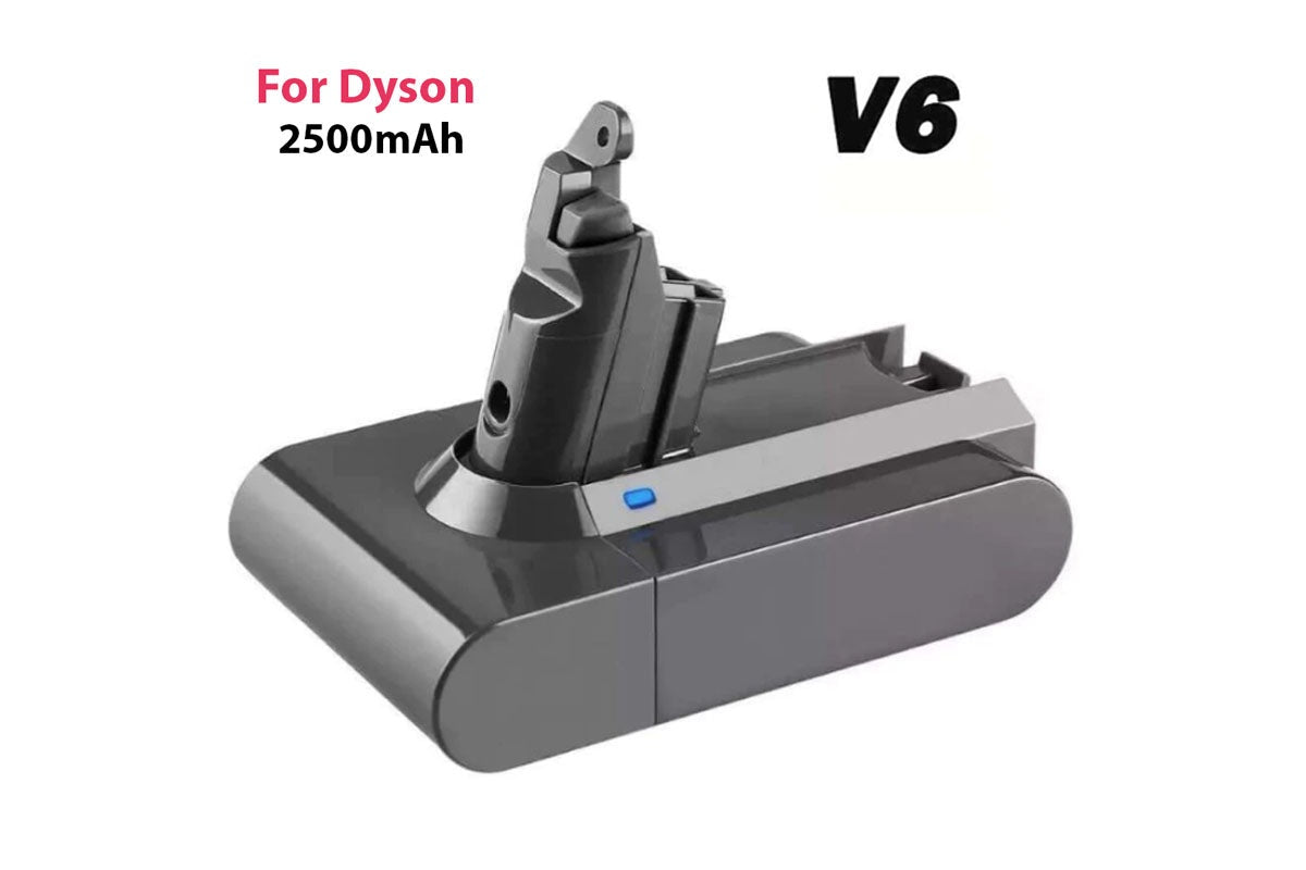 Side view of Dyson V6 battery replacement in lithium-ion material
