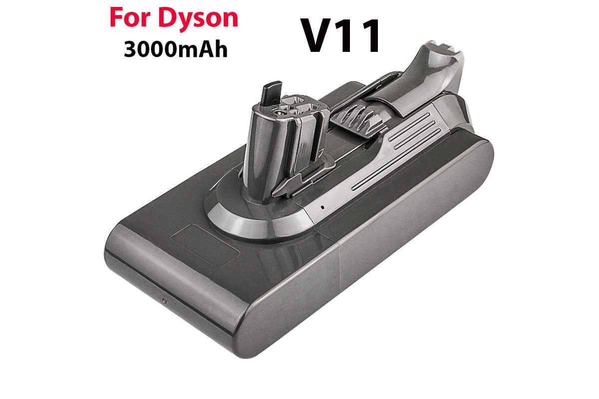 Side view of Dyson V11 battery replacement in black casing