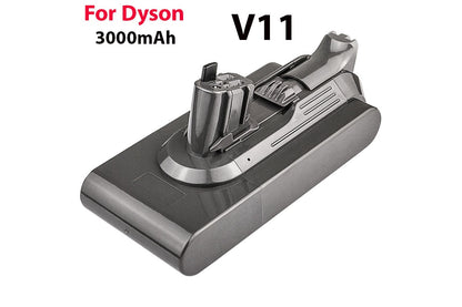 Side view of Dyson V11 battery replacement in black casing