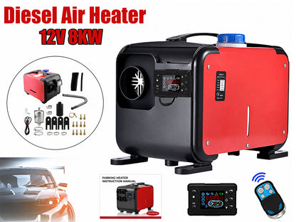 Diesel Air Heater All-in-one 12V 8KW LCD Remote Control for Car RV Indoors machinery