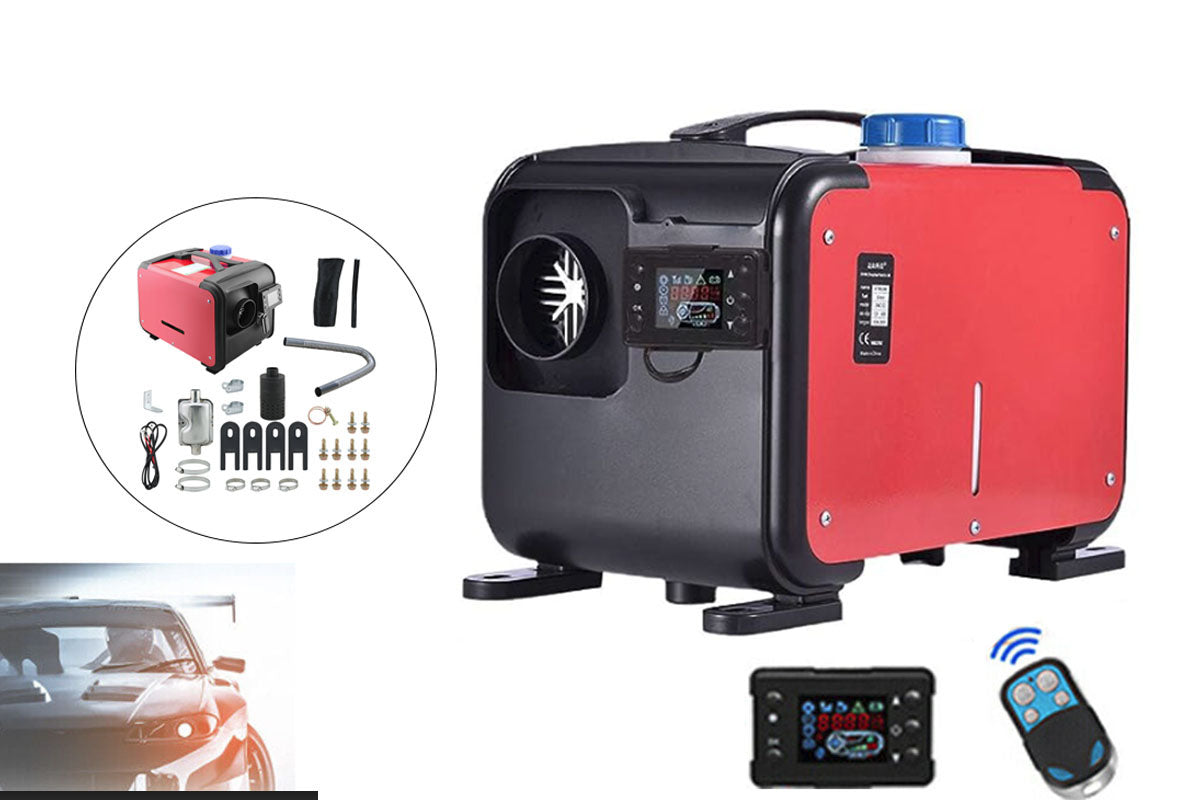 Remote control for diesel air warmer with buttons visible
