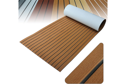 Close up of Marine Carpet Teak Boat Flooring Mat textured non slip surface