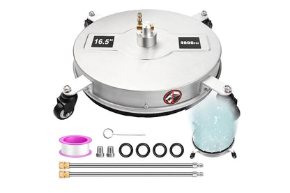 Side angle of 165 inch surface cleaner with stainless steel housing