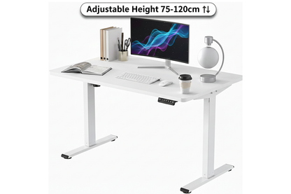 Close up of electric lift control on height adjustable desk table 140cm