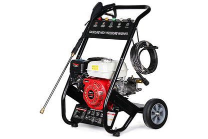 Close up of water blaster high pressure washer ergonomic sprayer handle