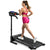 Electric treadmill foldable showing full side view in steel frame