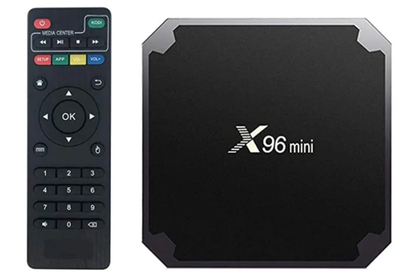 Side angle of Android Smart TV Box highlighting USB ports