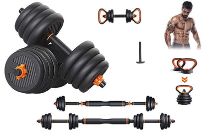 Side view of adjustable dumbbells 30kg with smooth safety nuts