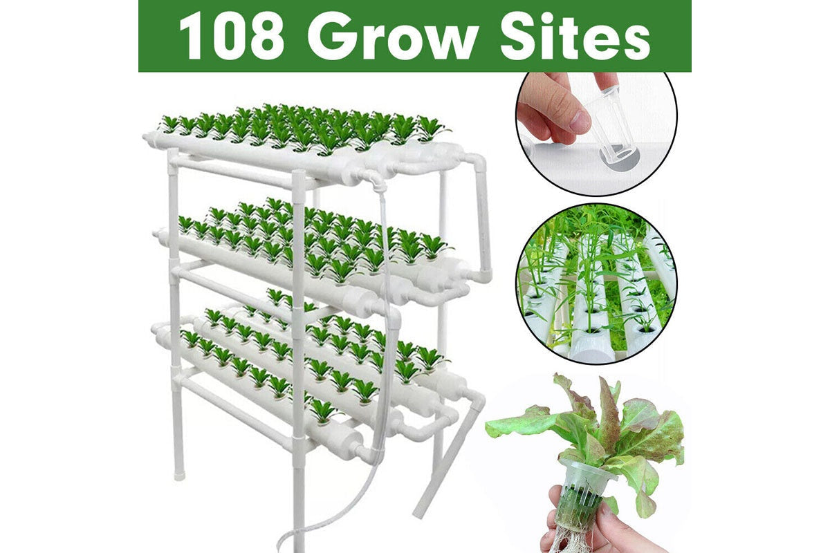 Close up of hydroponic kit planting baskets for vegetables