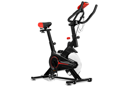 Close up of exercise bike gel-padded leather seat