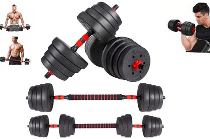 Adjustable dumbbells arranged for upper body workout