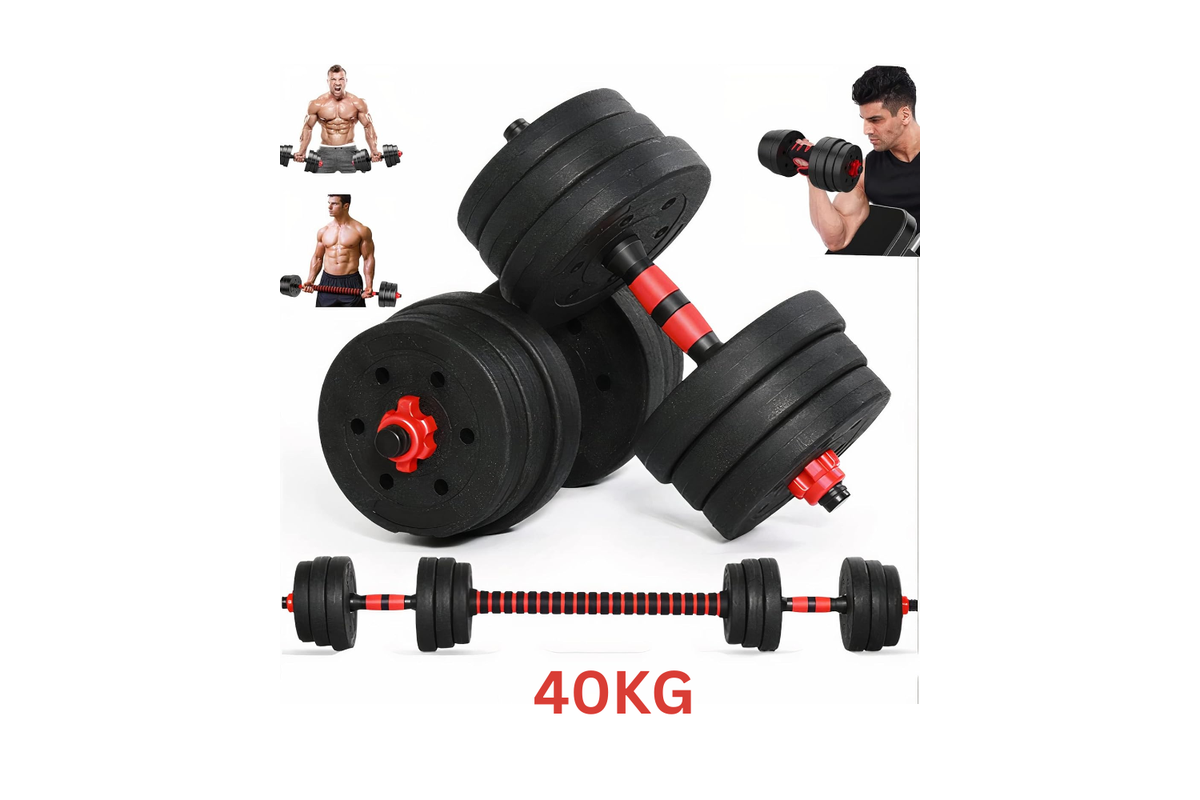 Close up of dumbbell bar with secure thread connection