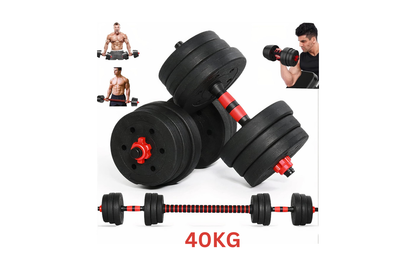 Close up of dumbbell bar with secure thread connection