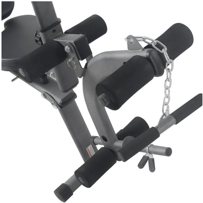 Weight bench used for push up exercise with foam padded handles