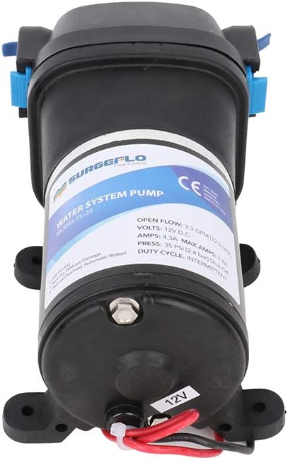 Water pump installed on caravan water system
