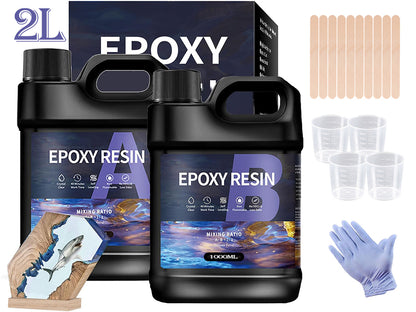 Epoxy resin 1:1 kit curing clear resin jewellery pieces on bench