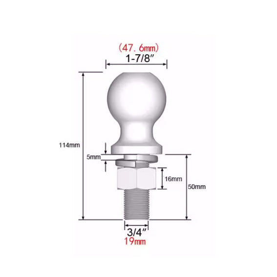 Universal Trailer Towbar Hitch Ball Mount
