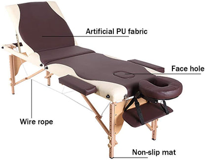 Massage table in use for body care treatment