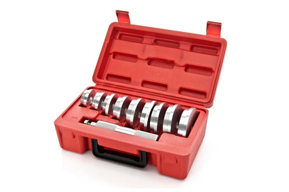 Close up of aluminium bearing driver master tool handle