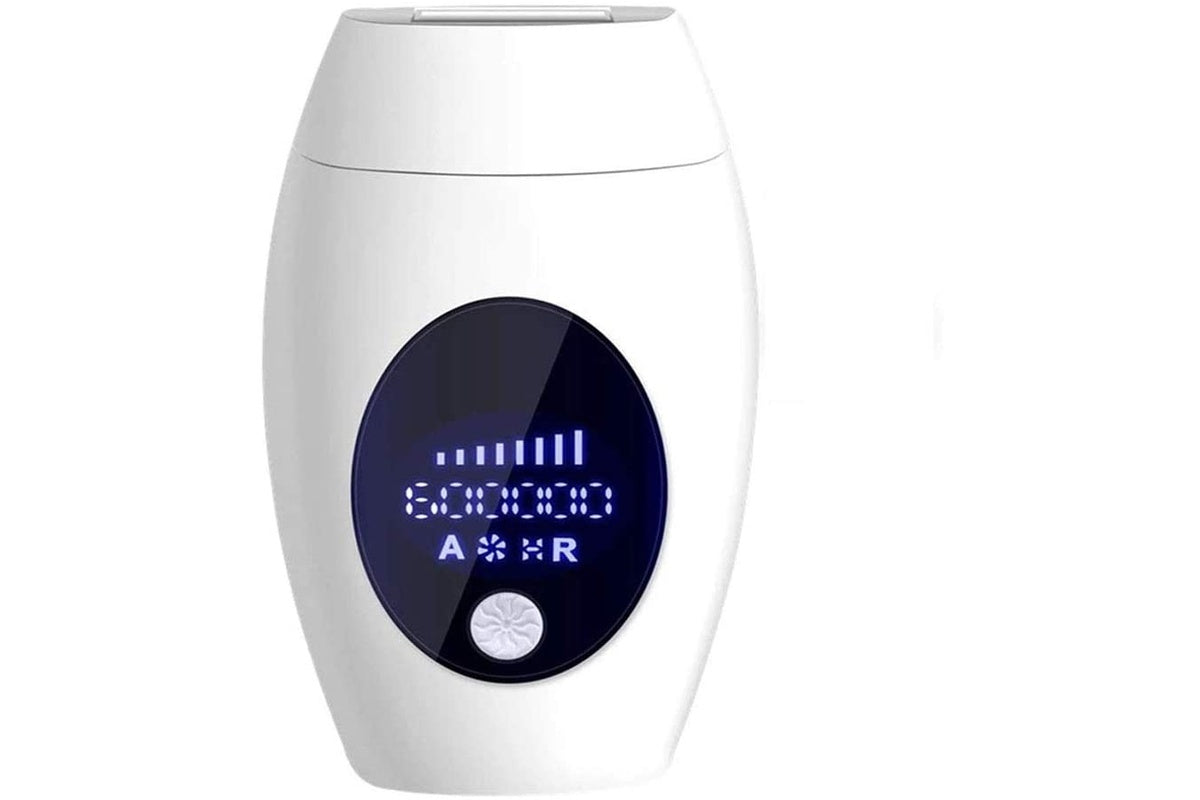Close up of IPL laser hair removal device energy level buttons