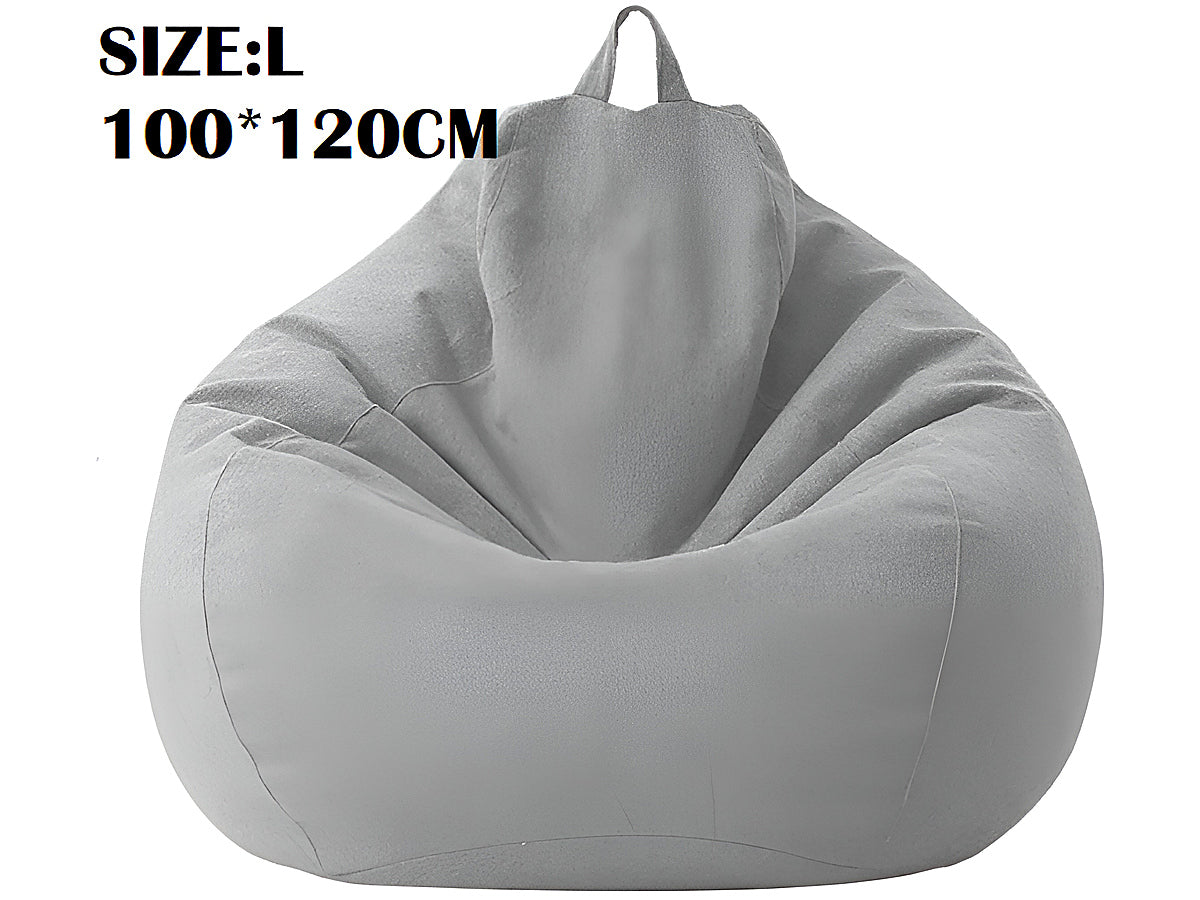 Close up of soft polyester material on bean bag cover