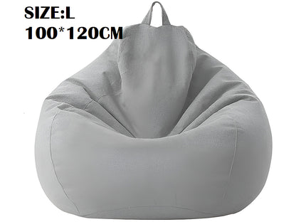 Close up of soft polyester material on bean bag cover