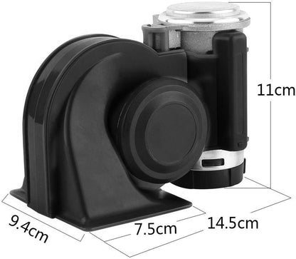 Close up of car horn air horn 12V copper diaphragm detail