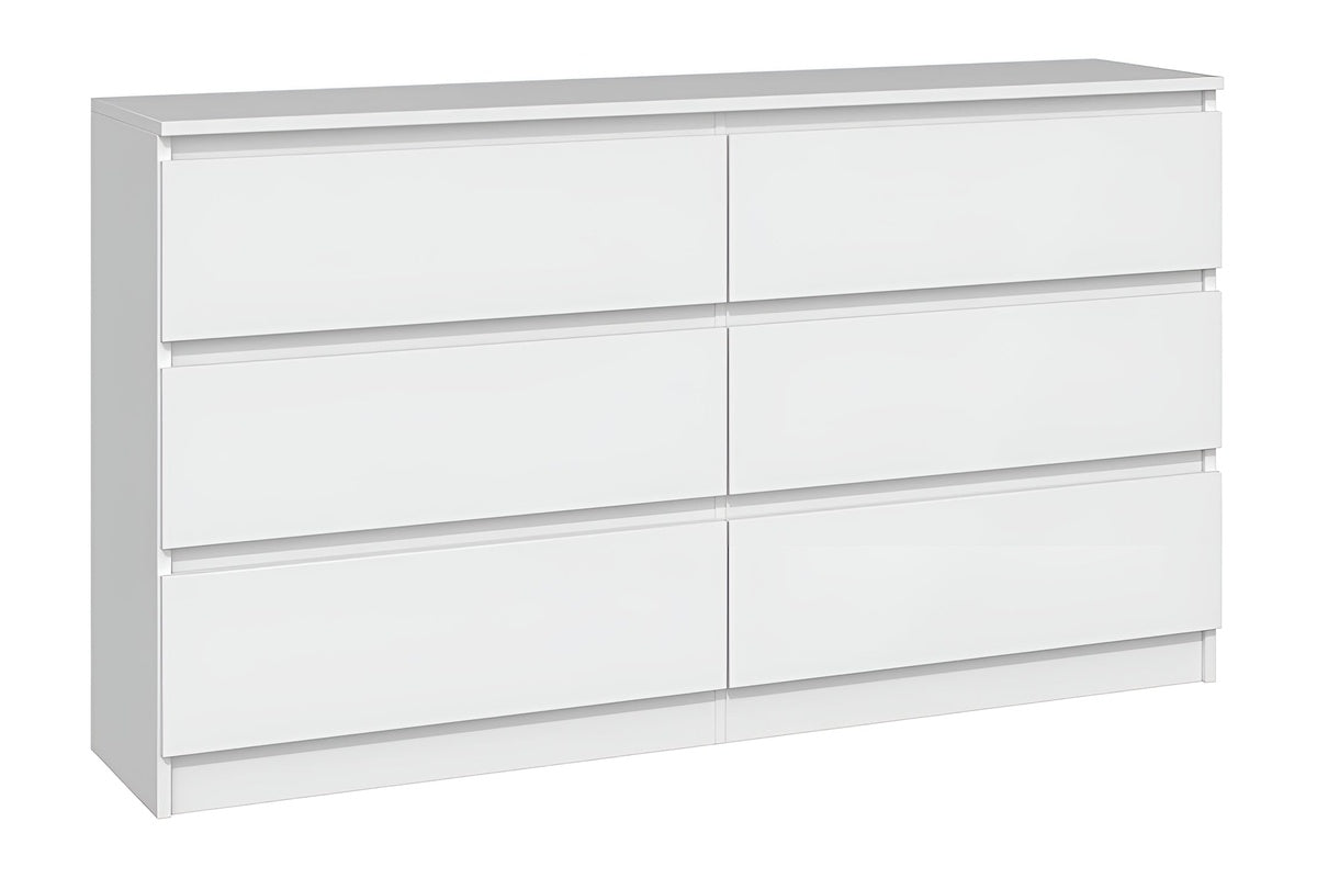 Side angle of 6 Drawer Lowboy showing smooth roller runners