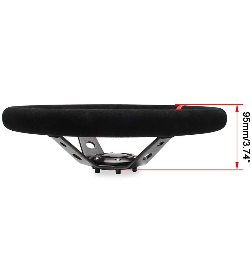 Alloy spokes on 350mm suede leather steering wheel