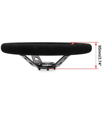 Alloy spokes on 350mm suede leather steering wheel