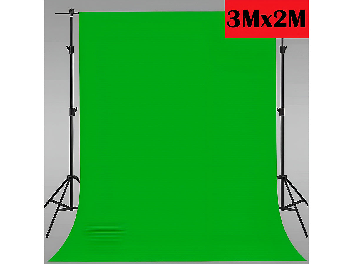 Side angle showing foldable green screen backdrop material