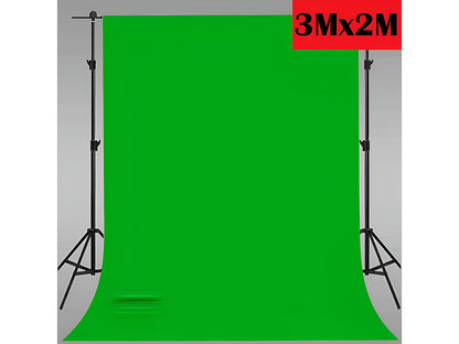 Side angle showing foldable green screen backdrop material