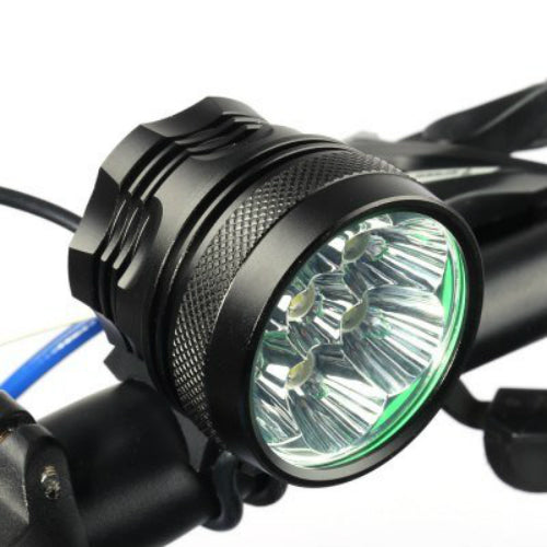 Top view of bike light LED bicycle light showing push button switch