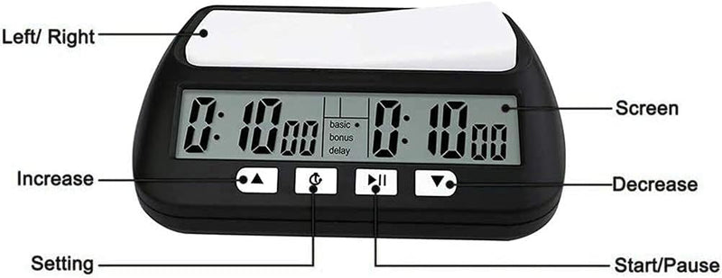 Chess Clock Digital Chess Timer Professional for Board Games