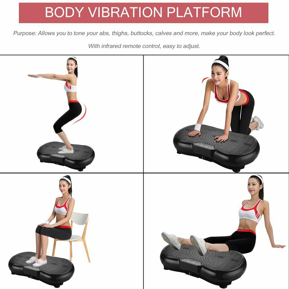 Vibration plate exercise machine in use for home fitness