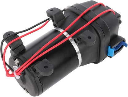 12V diaphragm pump with attached 125 mm hose fitting