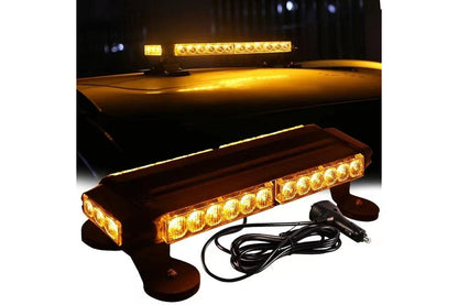 Side view of LED flashing strobe bar in black ABS material