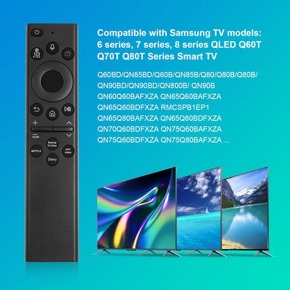 Samsung TV remote paired with Samsung Smart TV in living room