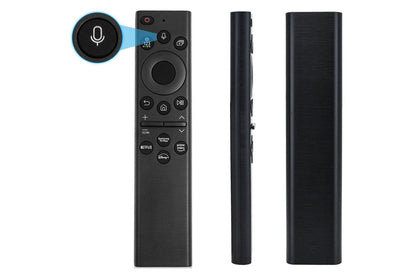 Close up of Samsung Smart TV remote voice control button